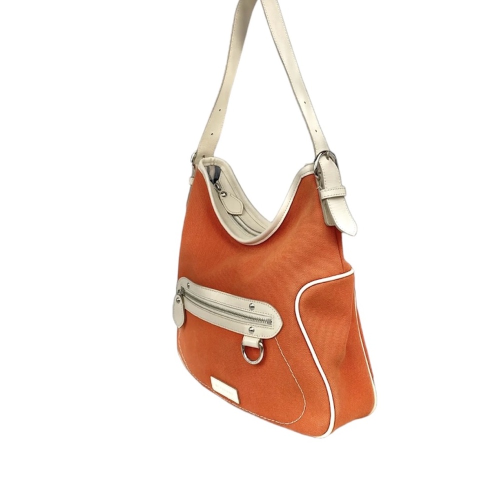 Burberry Orange Canvas and Leather Medium Shoulder Hobo bag - Picture 2 of 10